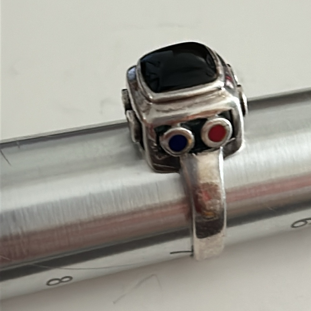 Multi Gemstone Ring, Real Solid Sterling Silver 9… - image 2